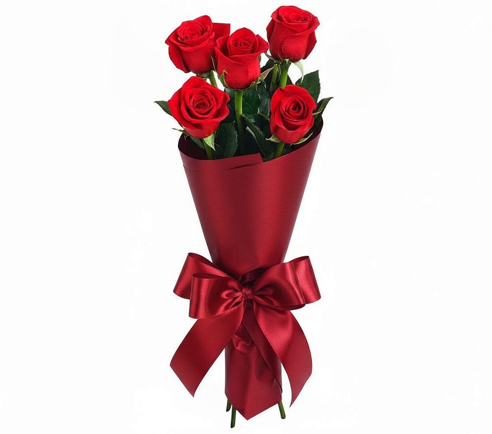 Букет 5 Красных роз Эдлесс Лав в Ельне