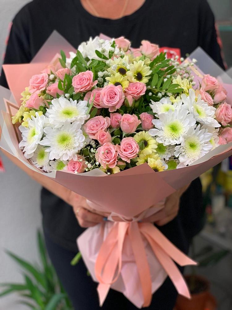 Букет цветов из: Розы и Хризантемы в Ельне