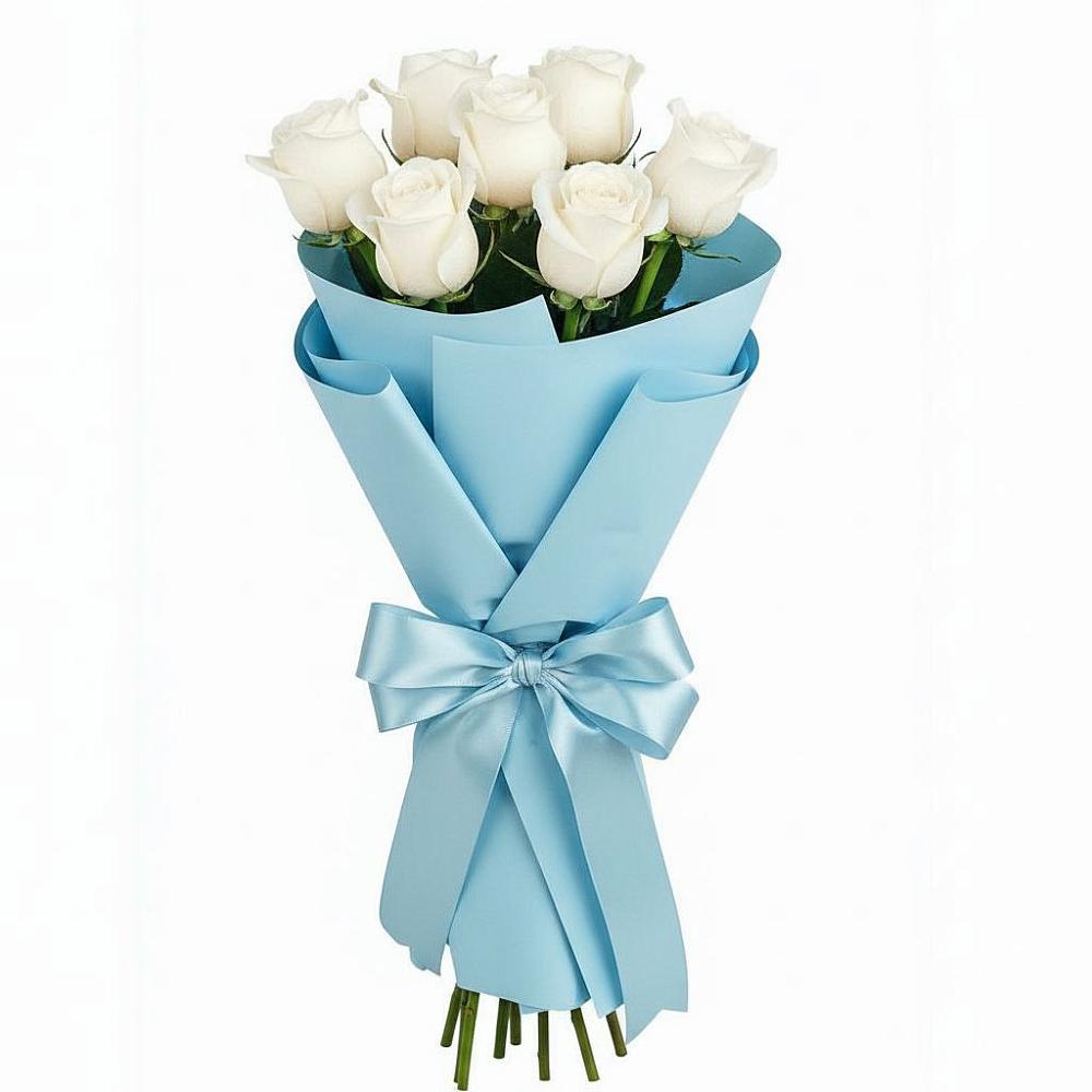 Букет 7 белых роз Проуд в Ельне