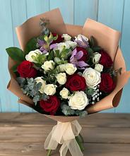 Букет цветов из:  Розы и Альстромерии #REPLACE_PRED# Ельне