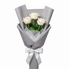 Букет 3 белые розы в Ельне