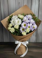 Букет цветов из:  Хризантемы и Розы в Ельне