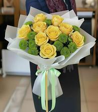 Букет цветов из:  Хризантемы и Розы в Ельне