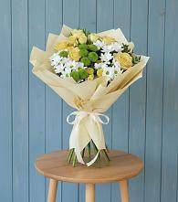 Букет цветов из:  Хризантемы и Розы #REPLACE_PRED# Ельне