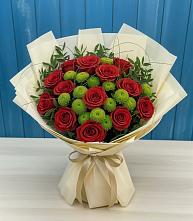 Букет цветов из:  Розы и Хризантемы #REPLACE_PRED# Ельне