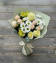 Букет цветов из:  Альстромерии, Розы и Хризантемы в Ельне