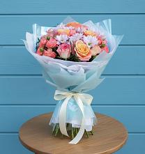 Букет цветов из:  Хризантемы и Розы в Ельне