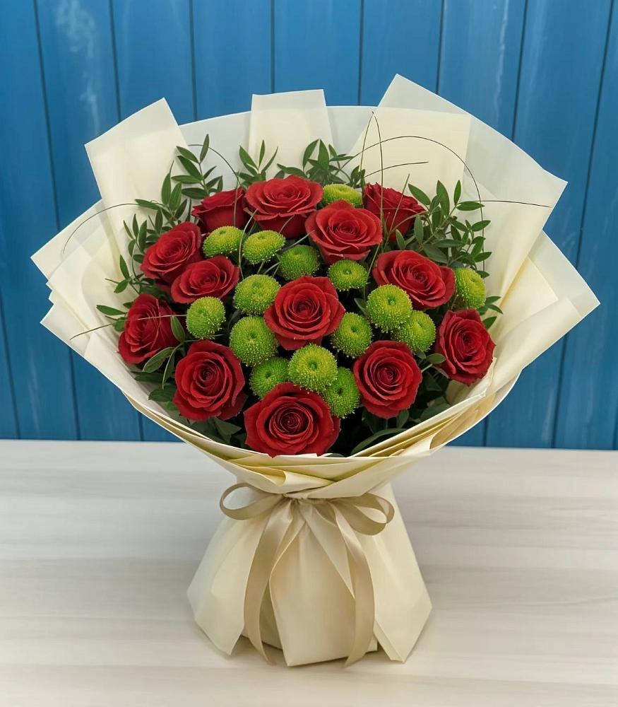 Букет цветов из: Розы и Хризантемы в Ельне