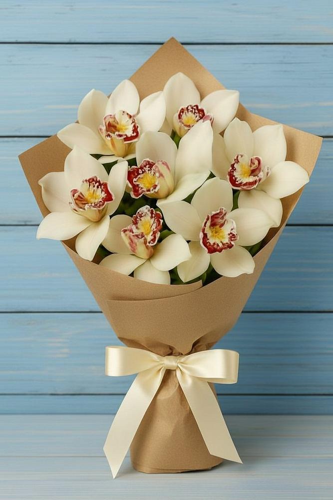 Букет цветов из: Орхидеи и Розы в Ельне